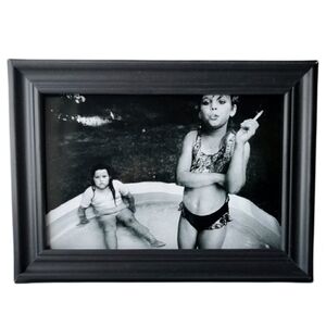 Smoking kids girl with attitude in pool vintage retro funny weird Fun Home Decor